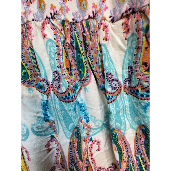 Nhim Womens Paisley Maxi Dress Sze M Multicolor Strappy Summer Beach V-Neck Chic - Picture 9 of 13